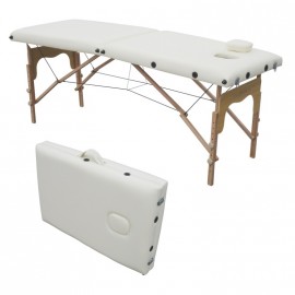 Camilla plegable de madera 180 x 60 cms color crema