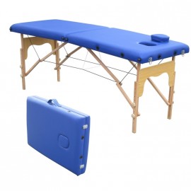 Camilla plegable de madera 180 x 60 cms color azul
