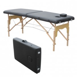 Camilla plegable de madera 180 x 60 cms color negro