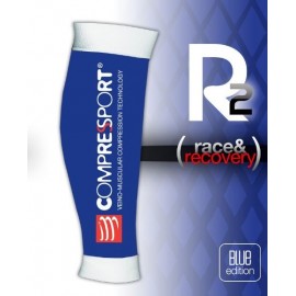 Compressport R2, Media de compresión pantorrillera, Color Azul