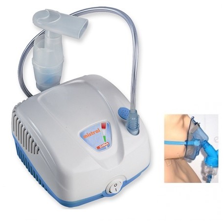 Nebulizador a pistón de aerosolterapia Mistral con mascarilla de adulto y niño