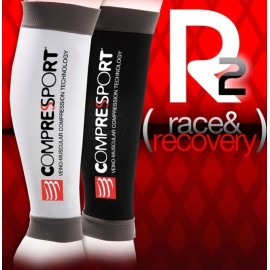Compressport R2 - Media de compresión pantorrillera - Color blanco o negro