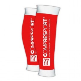 Compressport R2, Media de compresión pantorrillera, Color Rojo