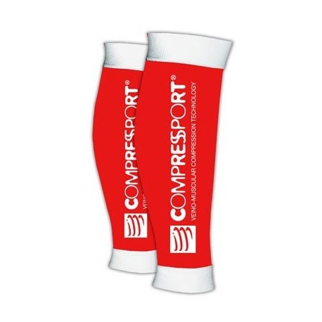 Compressport R2, Media de compresión pantorrillera, Color Rojo