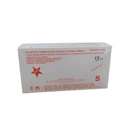 Guantes de Nitrilo PREMIUM sin polvo (100 unidades) TALLA S